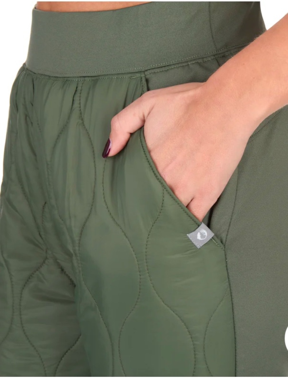 High-Rise Quilted Joggers in Olive